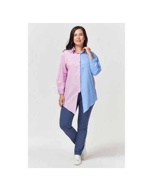Olsi Рубашка классический стиль прямой силуэт длинный рукав однотонная размер 52 розовый