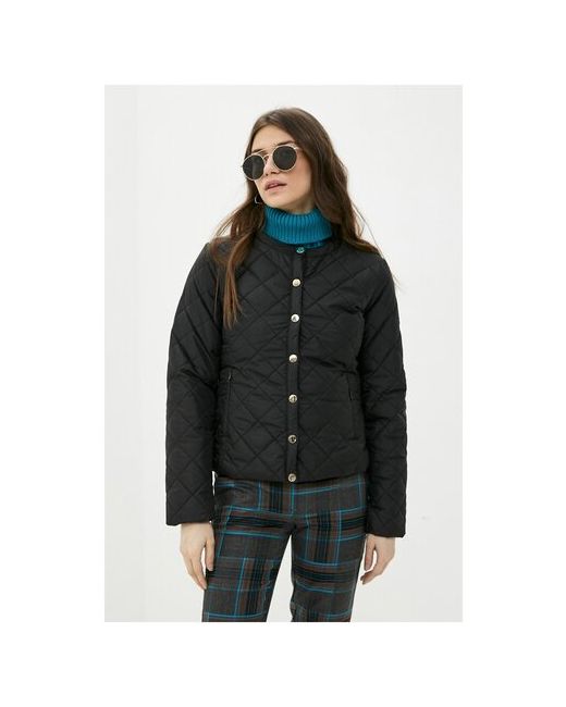 Baon Куртка демисезонная средней длины силуэт полуприлегающий водонепроницаемая карманы стеганая размер 42 черный