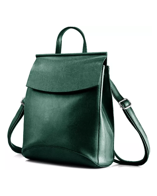 Mega Outlet Рюкзак натуральная кожа внутренний карман зеленый