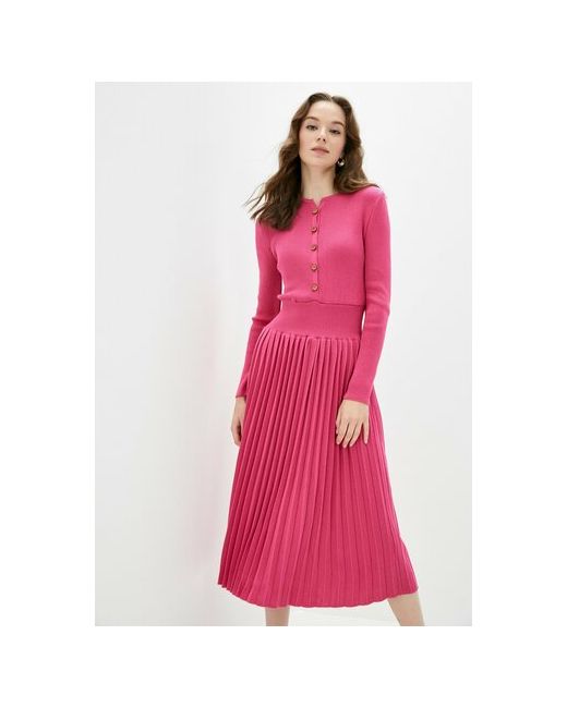 Ksi Ksi Платье повседневное миди вязаное размер 40XS-48XL розовый