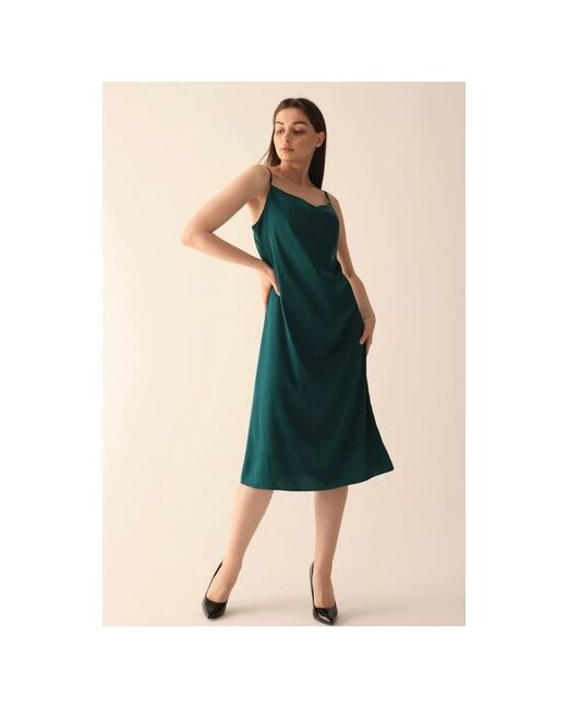 Monobase Платье натуральный шелк миди размер 42 зеленый