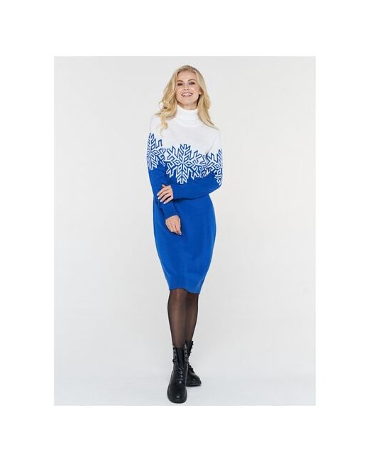 Vay Платье-свитер повседневное прилегающее мини размер 42 синий