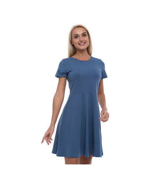 Lunarable Платье хлопок повседневное полуприлегающее мини размер 48 L синий