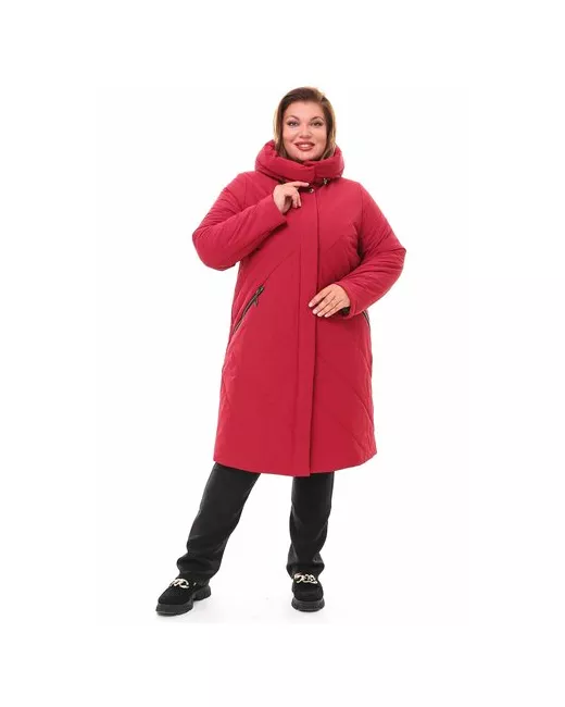 Karmel Style Пальто зимнее силуэт прямой удлиненное размер 58
