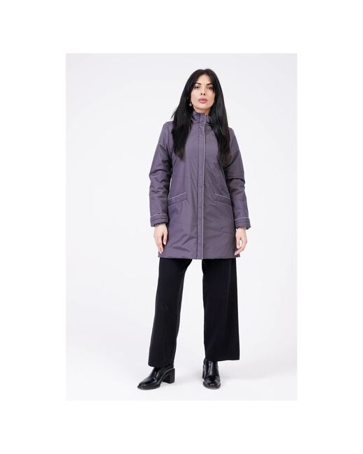 Maritta Куртка демисезонная средней длины силуэт прямой съемный капюшон ветрозащитная внутренний карман размер 3848RU