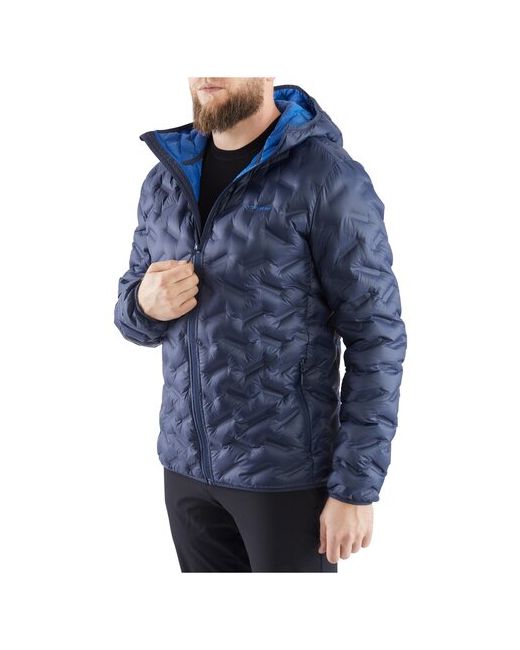 Viking Туристическая куртка средней длины силуэт прямой внутренние карманы несъемный капюшон утепленная размер S синий
