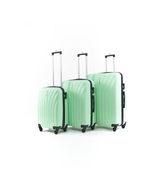 Lacase Комплект чемоданов 3 шт. пластик ABS-пластик рифленая поверхность 100 л размер L зеленый