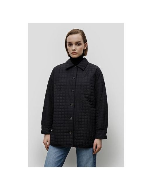 Baon Куртка-рубашка демисезон/лето средней длины оверсайз манжеты стеганая водонепроницаемая размер 50 черный