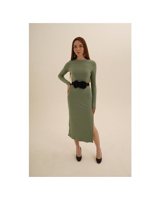 Di-Fe Платье-лапша прямой силуэт макси размер 42 бирюзовый зеленый