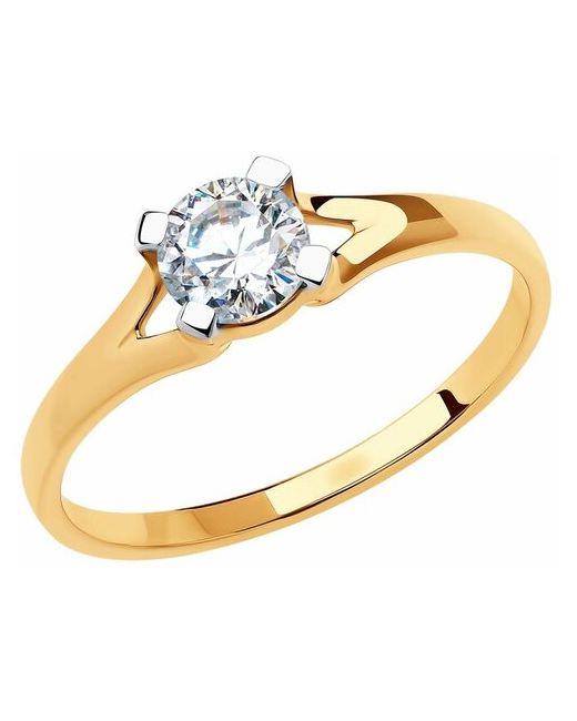 Diamant Кольцо красное золото 585 проба фианит размер 17
