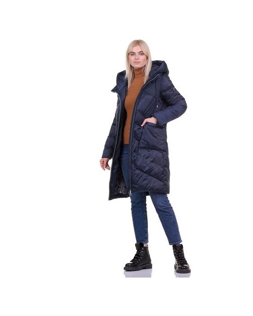 Avi Куртка зимняя средней длины несъемный капюшон манжеты внутренний карман размер 3440RU