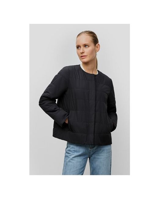 Baon Куртка демисезон/лето средней длины силуэт свободный стеганая без капюшона карманы водонепроницаемая ветрозащитная утепленная размер 44 черный