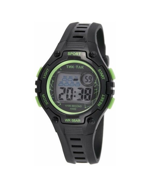 Тик-Так Наручные часы Часы электронные наручные Н482 WR50 зеленый черный