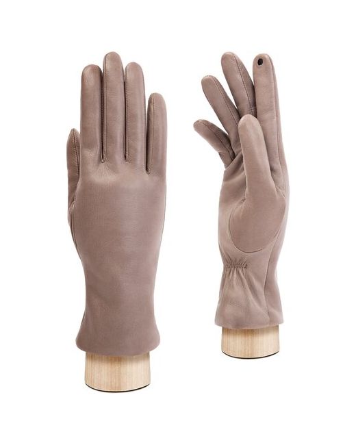 Eleganzza Перчатки зимние натуральная кожа подкладка сенсорные размер 7.5 бежевый