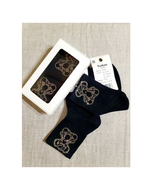 Turkan носки средние на Новый год подарочная упаковка размер 36-41 серебряный черный