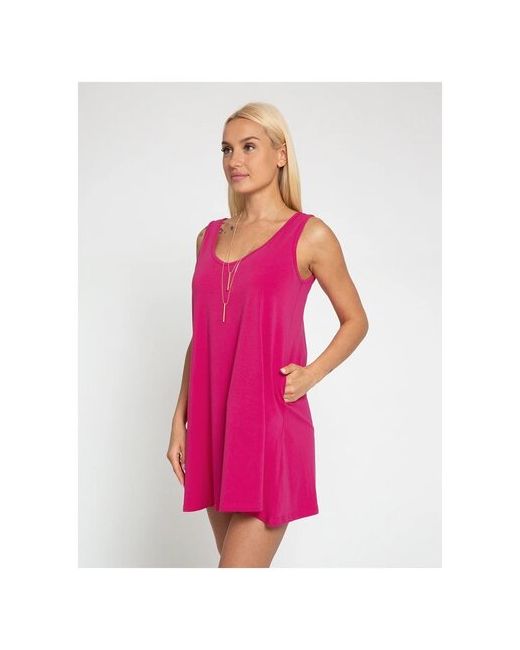 Lunarable Платье хлопок повседневное свободный силуэт мини карманы размер 42 XS розовый