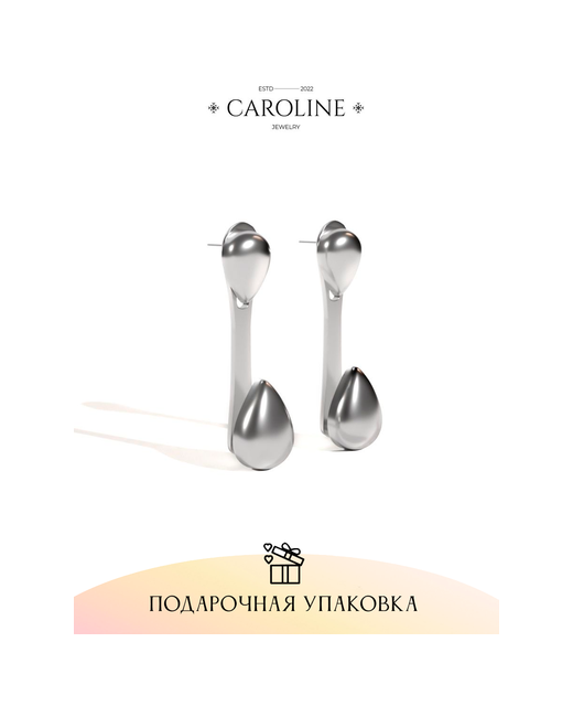 Caroline Jewelry Серьги пусеты жемчуг имитация кристалл серебряный