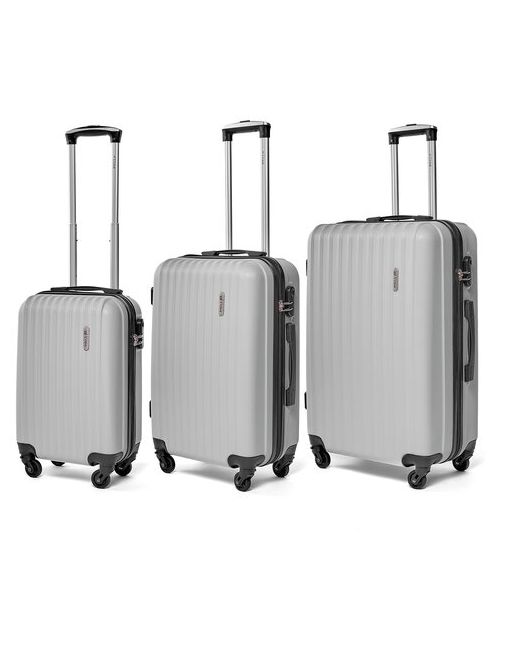 Lacase Комплект чемоданов 3 шт. пластик ABS-пластик опорные ножки на боковой стенке рифленая поверхность 85 л размер S