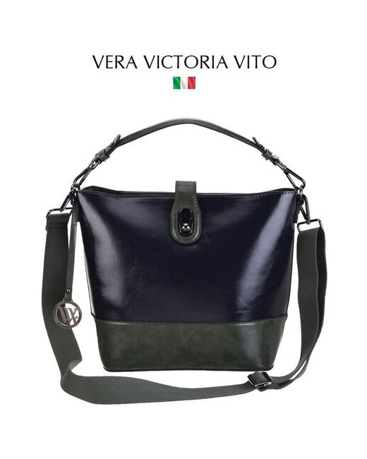 Vera Victoria Vito Сумка мессенджер повседневная внутренний карман регулируемый ремень синий зеленый