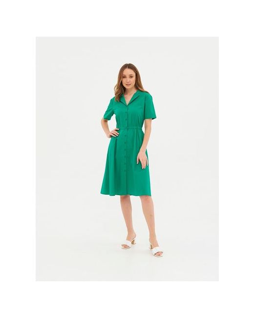 United Colors Of Benetton Платье-рубашка повседневное свободный силуэт до колена размер S зеленый