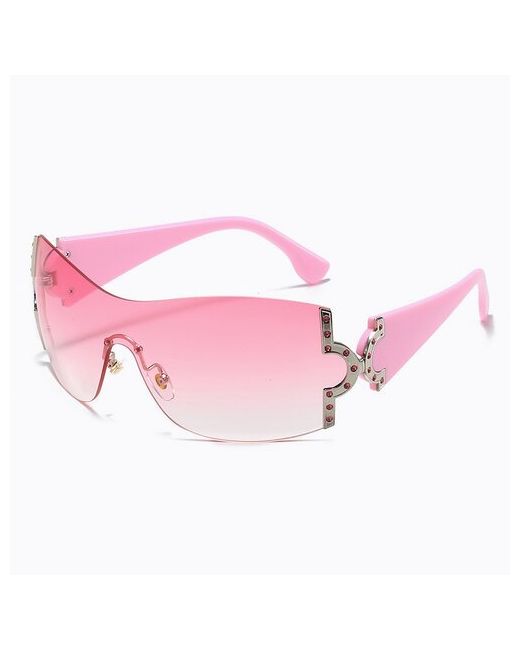 Omaho Солнцезащитные очки овальные оправа складные ударопрочные устойчивые к появлению царапин с защитой от УФ розовый