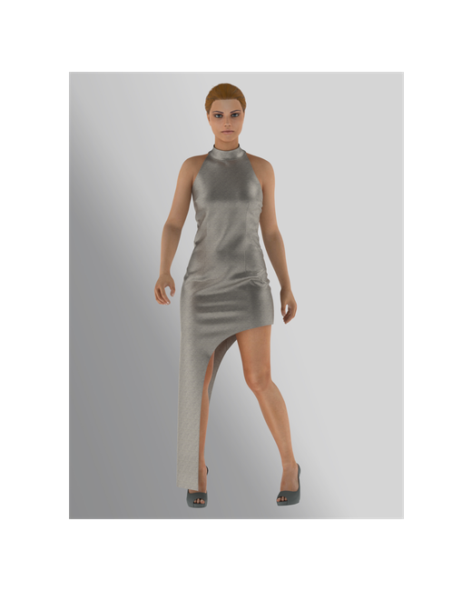 Сияние стиля Платье-футляр вечернее прилегающее мини размер 42 серебряный