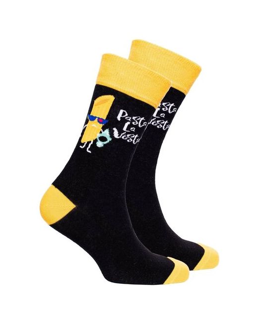 Socks n Socks Носки 1 пара высокие подарочная упаковка износостойкие на Новый год 23 февраля фантазийные нескользящие размер 7-12 US 40-45 EU черный желтый