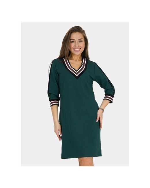 lovetex.store Платье-толстовка в спортивном стиле полуприлегающее миди размер 58 зеленый