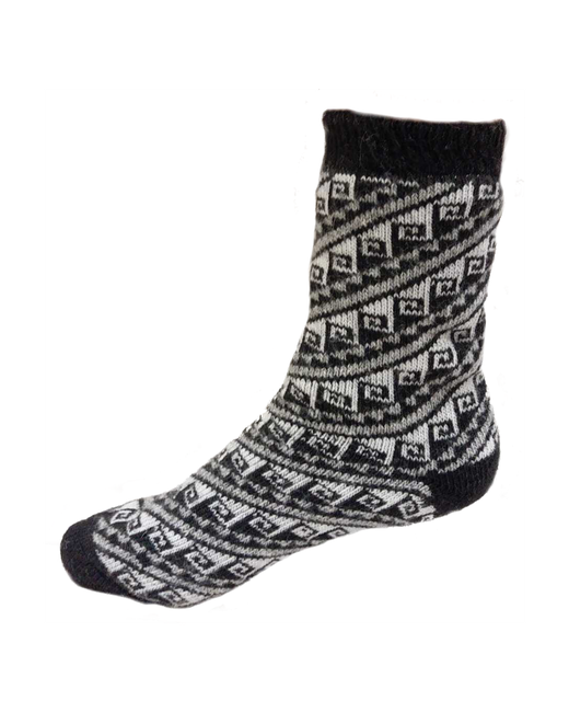 Стильная Шерсть носки 1 пара классические на Новый год размер 27 черный белый