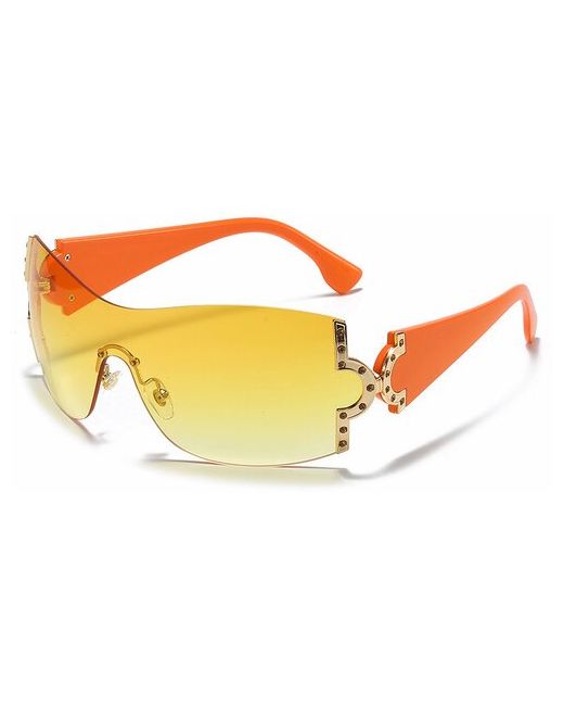 Omaho Солнцезащитные очки овальные оправа складные ударопрочные устойчивые к появлению царапин с защитой от УФ оранжевый