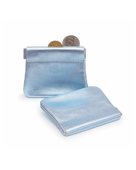 HellenBerg Монетница гладкая фактура отделение для монет подарочная упаковка голубой серебряный