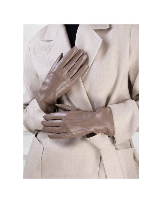 Eleganzza Перчатки зимние натуральная кожа подкладка размер бежевый