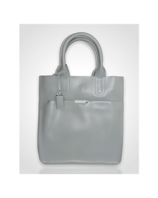 BentaL Сумка шоппер повседневная вмещает А4 внутренний карман серый серебряный