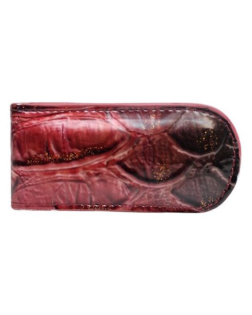 Nino Tacchini Зажим для купюр натуральная кожа фактура под рептилию на магните подарочная упаковка черный красный