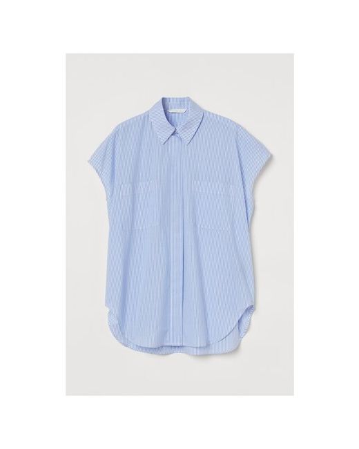 H & M Блуза классический стиль прямой силуэт без рукава карманы размер XS