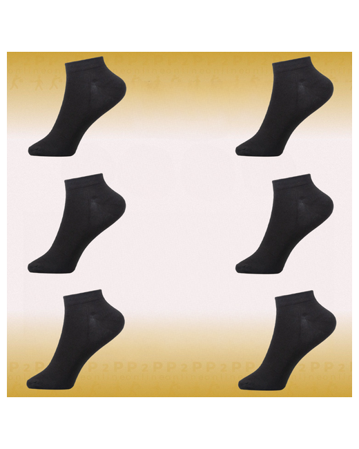 P2P Online носки укороченные бесшовные износостойкие быстросохнущие 6 пар размер 36-41 черный