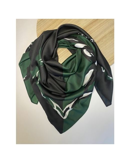 Vitoria Платок натуральный шелк 90х90 см черный зеленый