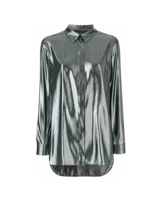 Alberta Ferretti Рубашка стиль ретро размер 44 серебряный