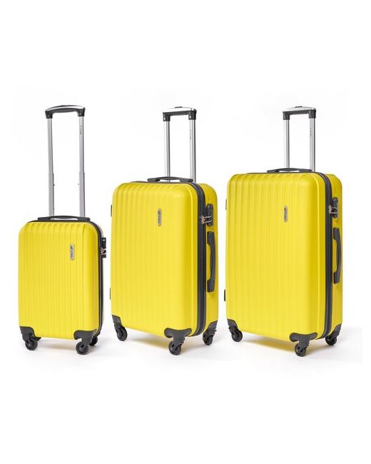 Lacase Комплект чемоданов 3 шт. пластик ABS-пластик опорные ножки на боковой стенке рифленая поверхность 85 л размер M