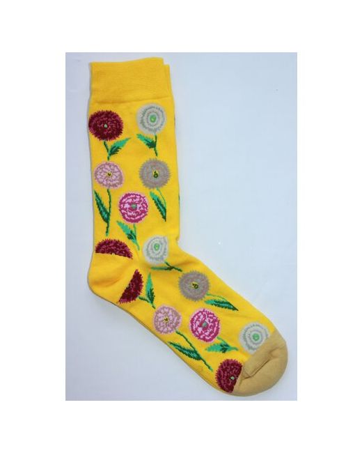 Frida носки средние фантазийные нескользящие ослабленная резинка на Новый год подарочная упаковка износостойкие размер 35-43 желтый