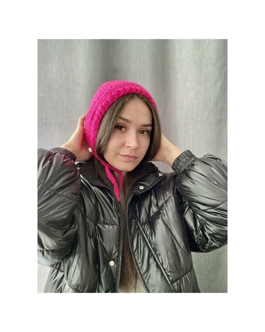 Umka knit shop Чепчик шлем демисезон/зима размер 54 розовый фуксия
