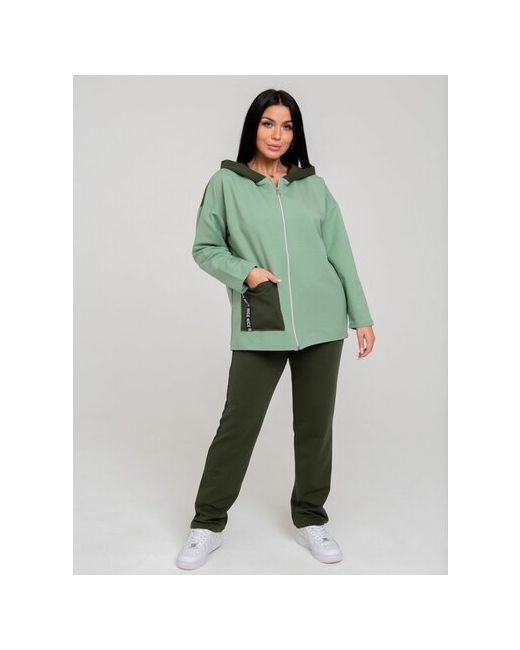 Dianida Костюм худи и брюки силуэт свободный размер 48 зеленый