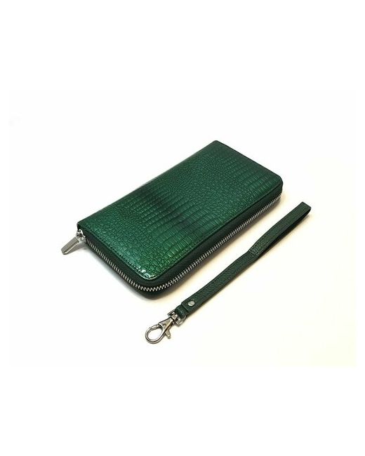 BentaL Кошелек на молнии 3 отделения для банкнот карт и монет потайной карман подарочная упаковка зеленый