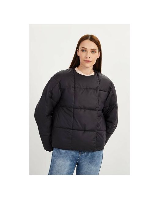 Baon Куртка демисезон/лето средней длины силуэт свободный без капюшона карманы вентиляция размер 48 черный