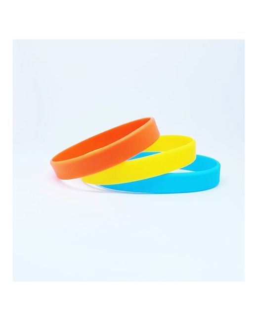 MSKBraslet Сет из 3-х силиконовых браслетов без логотипа. 306 оранжевый желтый. Размер .