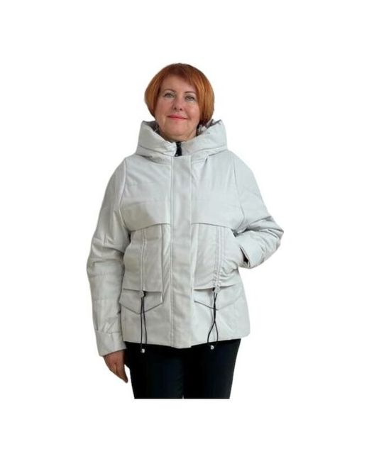 Dosuespirit Куртка демисезонная средней длины силуэт прямой карманы капюшон стеганая ветрозащитная утепленная размер 44