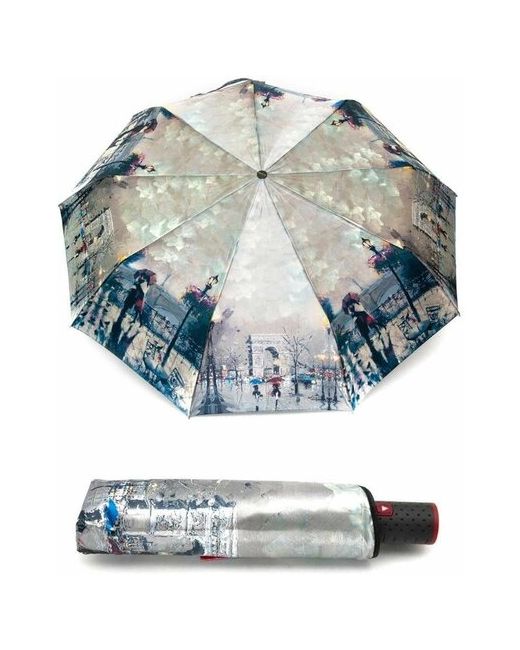 Universal Umbrella Зонт полуавтомат 3 сложения купол 99 см. 9 спиц система антиветер чехол в комплекте для голубой