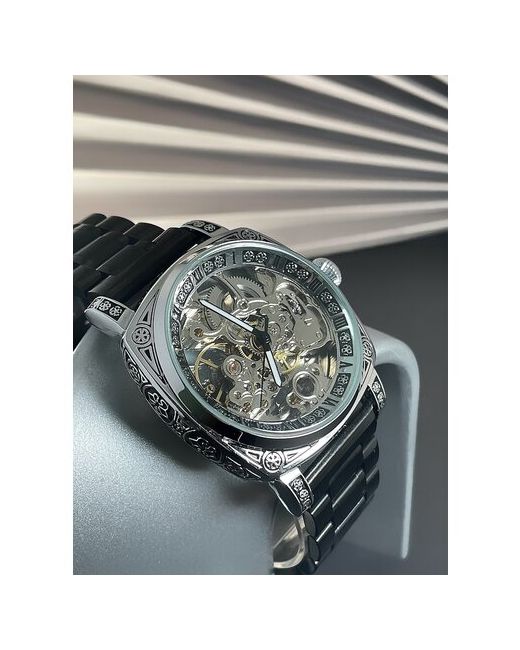 Katy Geht Наручные часы Часы наручные скелетоны с металлическим ремешком ручной работы в подарочной упаковке от черный серебряный