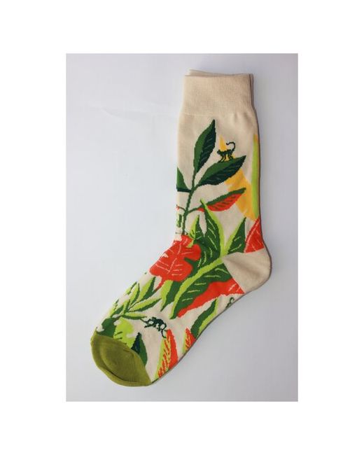 Frida носки средние фантазийные нескользящие ослабленная резинка на Новый год подарочная упаковка износостойкие размер 35-43 бежевый бирюзовый
