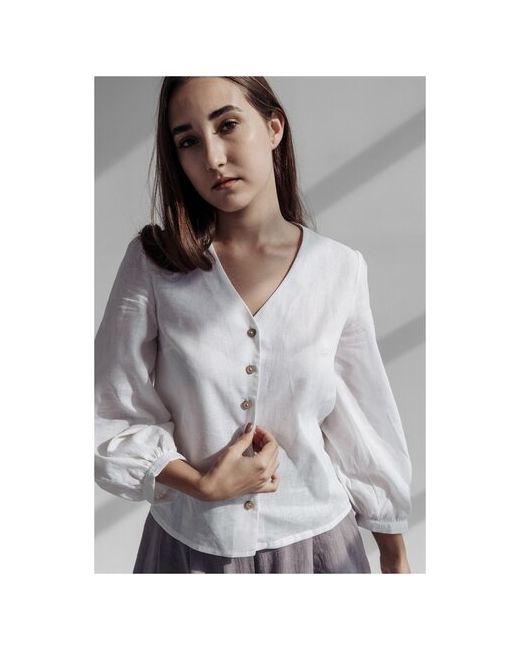 Kinfolk Clothes Блуза классический стиль полуприлегающий силуэт укороченный рукав однотонная размер M 44-46